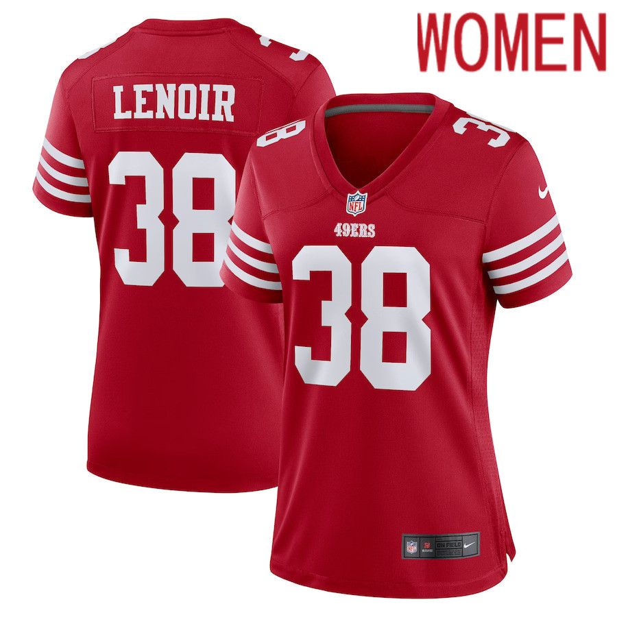 Women San Francisco 49ers 38 Deommodore Lenoir Nike Scarlet Game Player NFL Jersey